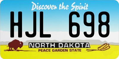 ND license plate HJL698