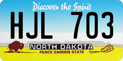 ND license plate HJL703