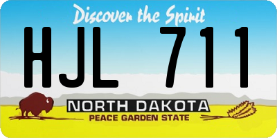ND license plate HJL711