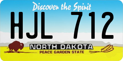 ND license plate HJL712