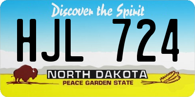 ND license plate HJL724
