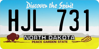 ND license plate HJL731