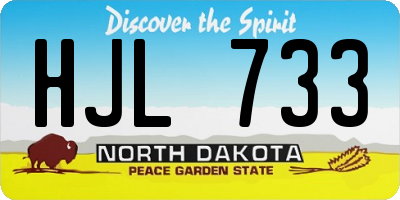 ND license plate HJL733