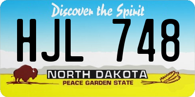 ND license plate HJL748
