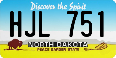 ND license plate HJL751