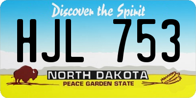 ND license plate HJL753