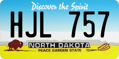 ND license plate HJL757