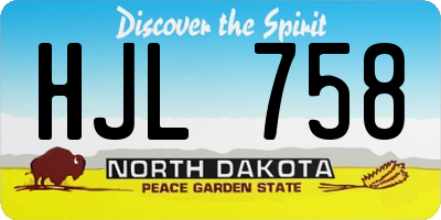 ND license plate HJL758