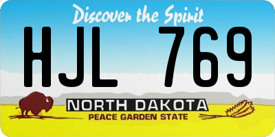 ND license plate HJL769