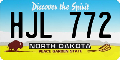 ND license plate HJL772