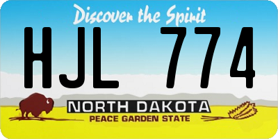 ND license plate HJL774