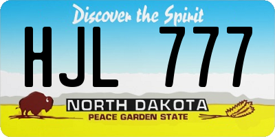 ND license plate HJL777