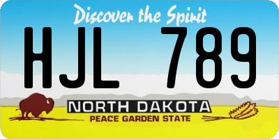 ND license plate HJL789