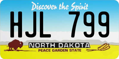 ND license plate HJL799