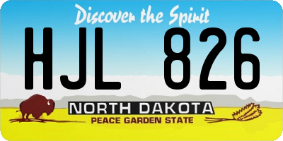 ND license plate HJL826