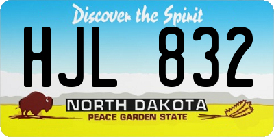 ND license plate HJL832