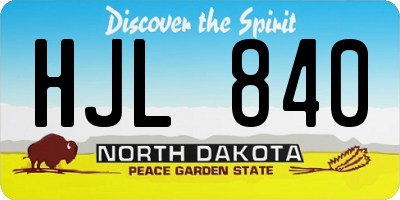 ND license plate HJL840