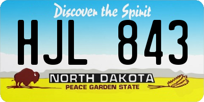 ND license plate HJL843