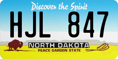 ND license plate HJL847