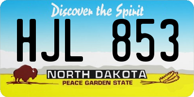 ND license plate HJL853
