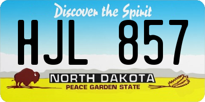 ND license plate HJL857