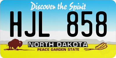 ND license plate HJL858