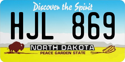 ND license plate HJL869