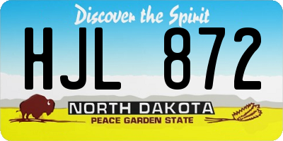 ND license plate HJL872