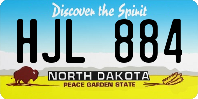 ND license plate HJL884