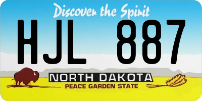 ND license plate HJL887