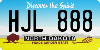 ND license plate HJL888