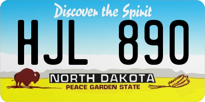 ND license plate HJL890