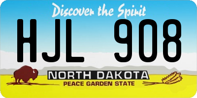ND license plate HJL908
