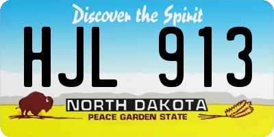 ND license plate HJL913