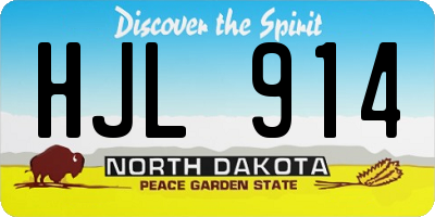 ND license plate HJL914