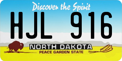 ND license plate HJL916