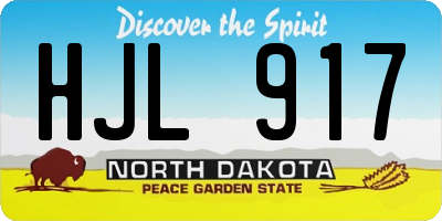 ND license plate HJL917