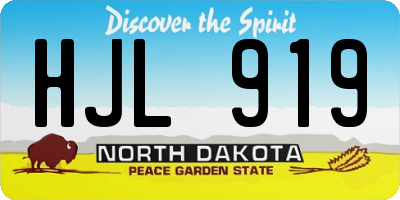 ND license plate HJL919
