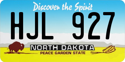ND license plate HJL927