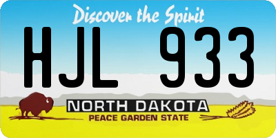 ND license plate HJL933