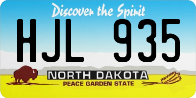 ND license plate HJL935