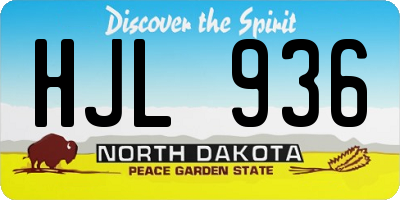 ND license plate HJL936