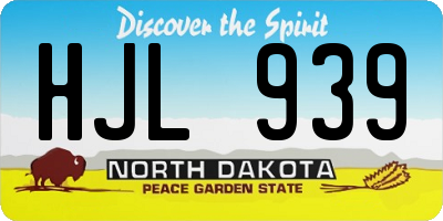ND license plate HJL939