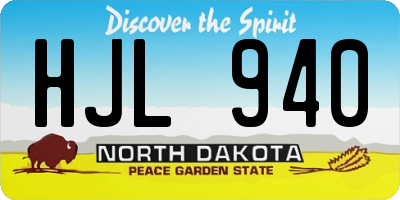 ND license plate HJL940