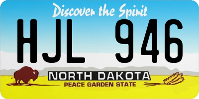 ND license plate HJL946