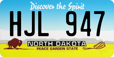 ND license plate HJL947