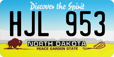 ND license plate HJL953