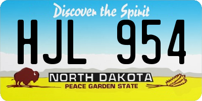 ND license plate HJL954