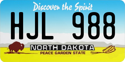 ND license plate HJL988