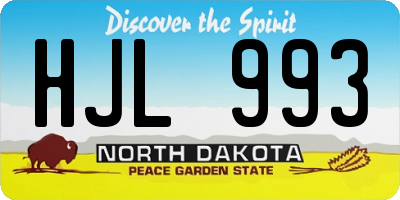 ND license plate HJL993
